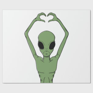 Alien Hartpositie Cadeaupapier