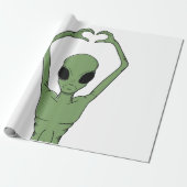Alien Hartpositie Cadeaupapier (Uitgerold)