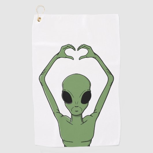 Alien Hartpositie Golfhanddoek (Voorkant)