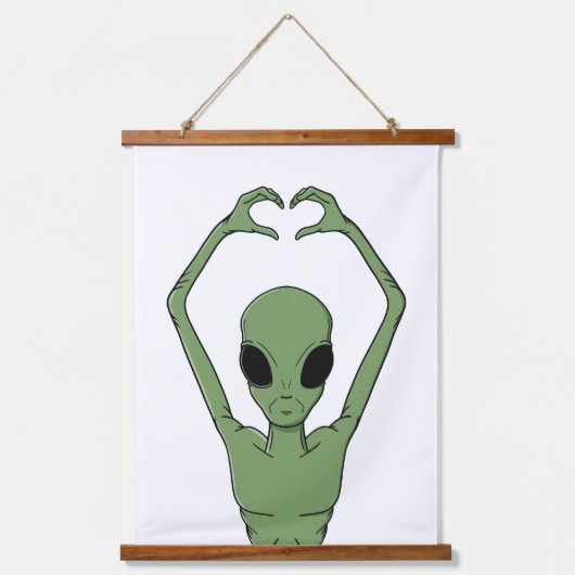 Alien Hartpositie Hangend Wandkleed (Voorkant)