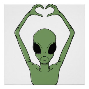 Alien Hartpositie Perfect Poster