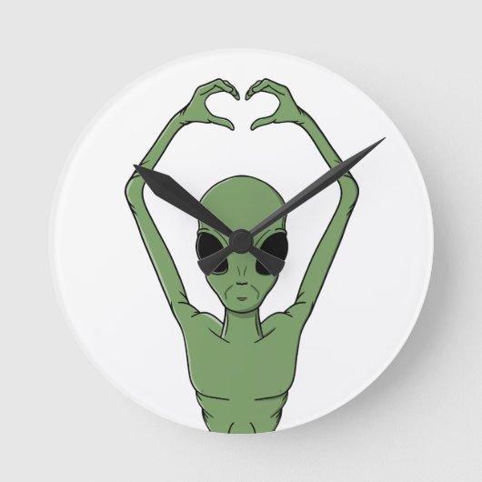 Alien Hartpositie Ronde Klok (Voorkant)
