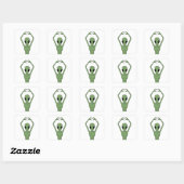 Alien Hartpositie Vierkante Sticker (Vel)