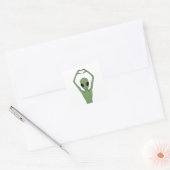 Alien Hartpositie Vierkante Sticker (Envelop)