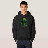 Alien Head Alien Face Hipster Sunglasses UFO Hoodie (Voorkant volledig)