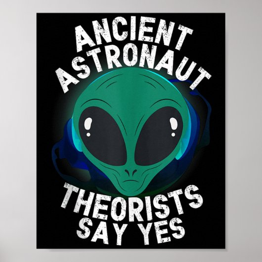 Alien Head Ancient Astronaut Theorists Say Yes Ali Poster (Voorkant)
