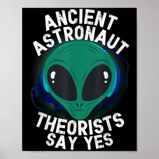 Alien Head Ancient Astronaut Theorists Say Yes Ali Poster (Voorkant)