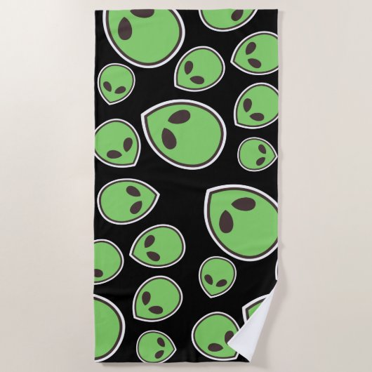 Alien Head Beach Towel Strandlaken (Voorkant)