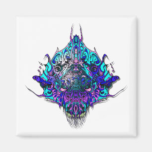 Alien Head - blauw en paarse Magneet