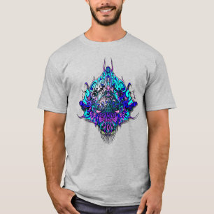 Alien Head - blauw en paarse T-shirt