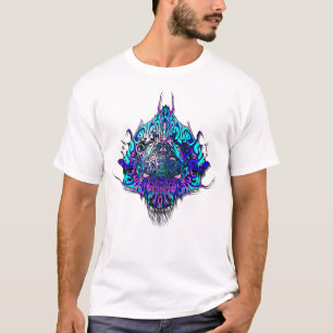 Alien Head - blauw en paarse T-shirt