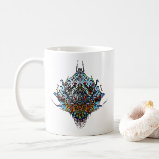 Alien Head - Blauw Koffiemok (Met donut)