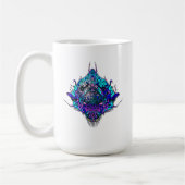 Alien Head blue and purple tribal design Koffiemok (Links)