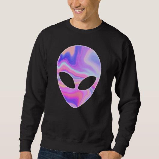 Alien Head Colorful Rave UFO Trui (Voorkant)