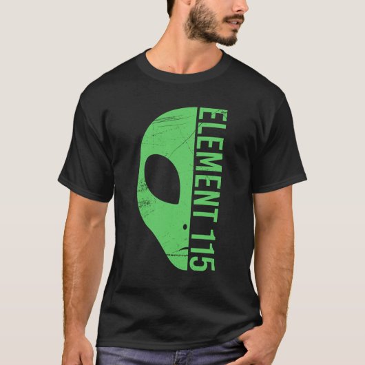 Alien Head Element 115 Ununpentium Area 51 UFO T-shirt (Voorkant)