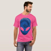 Alien Head Extra-Terrestrial Dark Blue Enge Alien T-shirt (Voorkant volledig)
