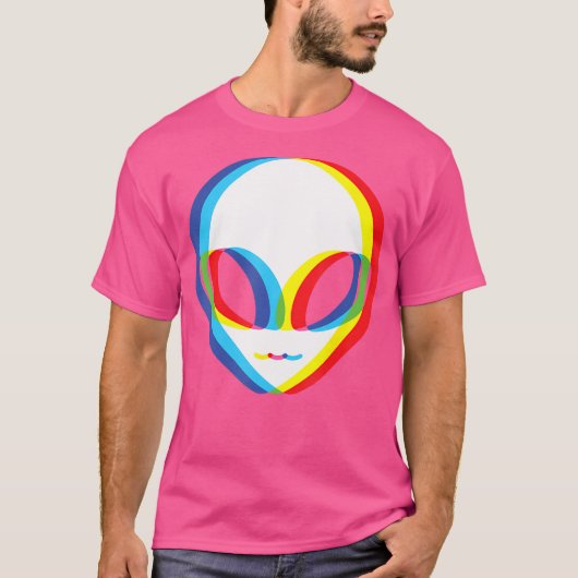 Alien Head Glitch Ufo Alien Lover T-shirt (Voorkant)