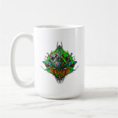 Alien Head green tribal design Koffiemok (Links)