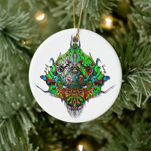 Alien Head - groen Keramisch Ornament (Boom)