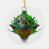 Alien Head - groen Keramisch Ornament (Voorkant)