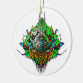 Alien Head - groen Keramisch Ornament (Links)