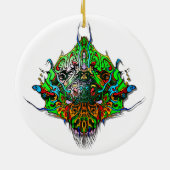 Alien Head - groen Keramisch Ornament (Achterkant)