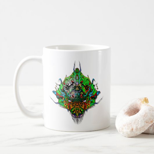 Alien Head - groen Koffiemok (Met donut)