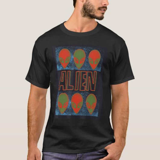 Alien Head Halloween Ufo Invasion 1950 Science F T-shirt (Voorkant)