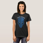 Alien Head houdt vreemde aliens ruimtevaart met Ki T-shirt (Voorkant volledig)