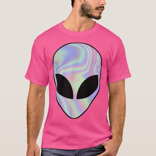Alien Head Kleurrijke Alien Rave T-shirt (Voorkant)