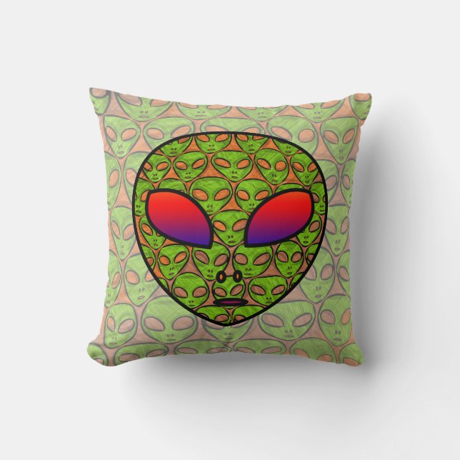ALIEN HEAD KUSSEN (Voorkant)