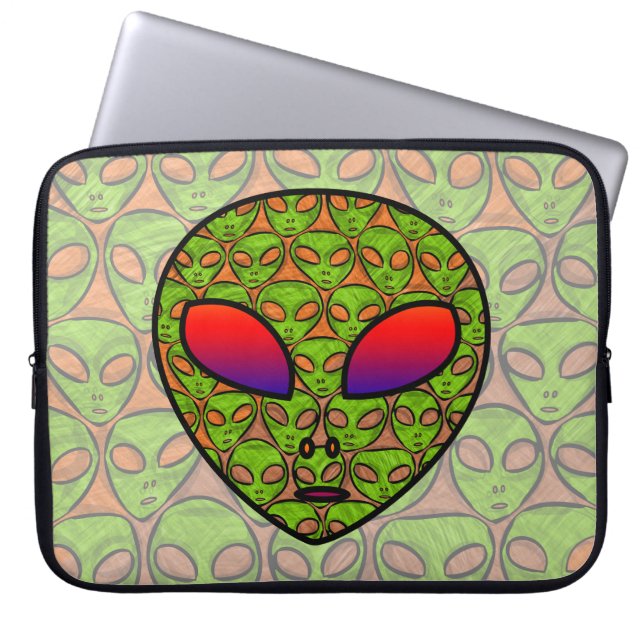 ALIEN HEAD LAPTOP SLEEVE (Voorkant)
