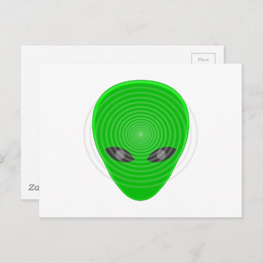 Alien Head Mind Control Briefkaart (Voorkant / Achterkant)