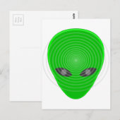 Alien Head Mind Control Briefkaart (Voorkant / Achterkant)