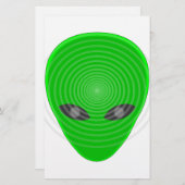 Alien Head Mind Control Briefpapier (Voorkant / Achterkant)