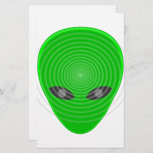 Alien Head Mind Control Briefpapier (Voorkant / Achterkant)