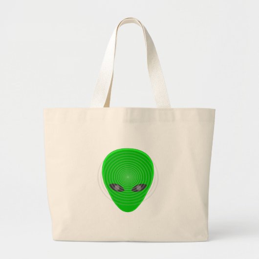 Alien Head Mind Control Grote Tote Bag (Voorkant)