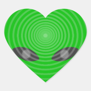 Alien Head Mind Control Hart Sticker