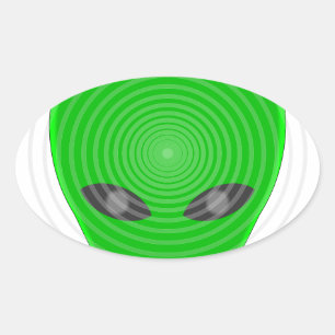 Alien Head Mind Control Ovale Sticker