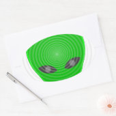 Alien Head Mind Control Ovale Sticker (Envelop)