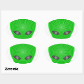 Alien Head Mind Control Ovale Sticker (Vel)