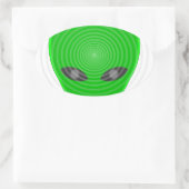 Alien Head Mind Control Ovale Sticker (Tas)