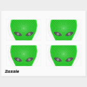 Alien Head Mind Control Rechthoekige Sticker (Vel)