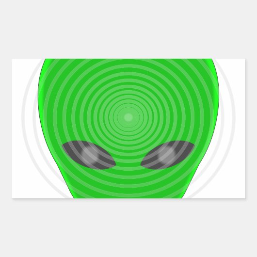 Alien Head Mind Control Rechthoekige Sticker (Voorkant)