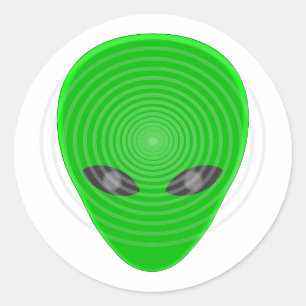 Alien Head Mind Control Ronde Sticker