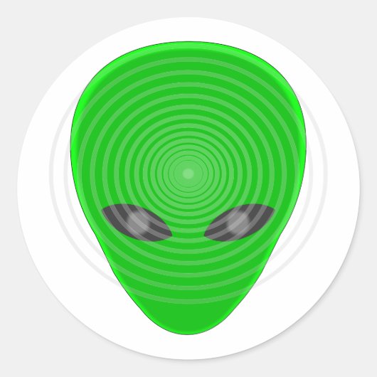 Alien Head Mind Control Ronde Sticker (Voorkant)