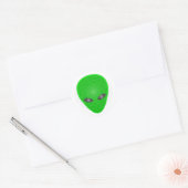 Alien Head Mind Control Ronde Sticker (Envelop)