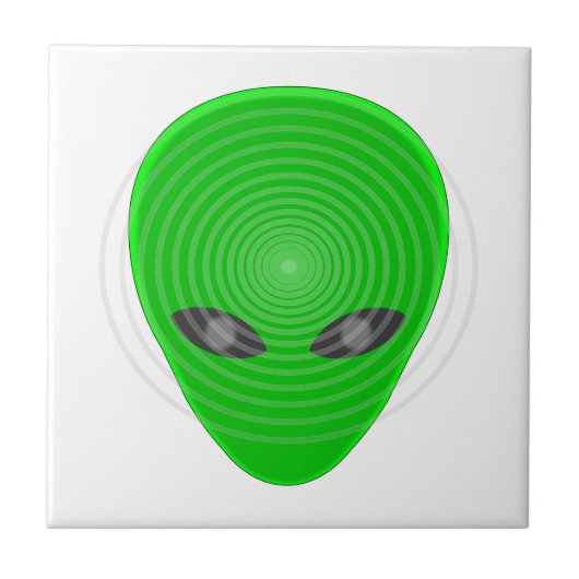 Alien Head Mind Control Tegeltje (Voorkant)