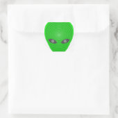 Alien Head Mind Control Vierkante Sticker (Tas)