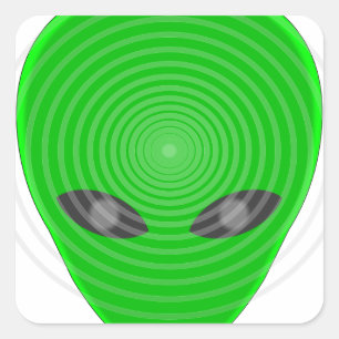 Alien Head Mind Control Vierkante Sticker